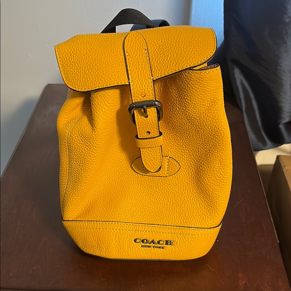 Coach Vibrant Yellow Leather Crossbody Backpack
